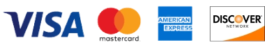 Payment methods: Visa, Mastercard, American Express, Discover